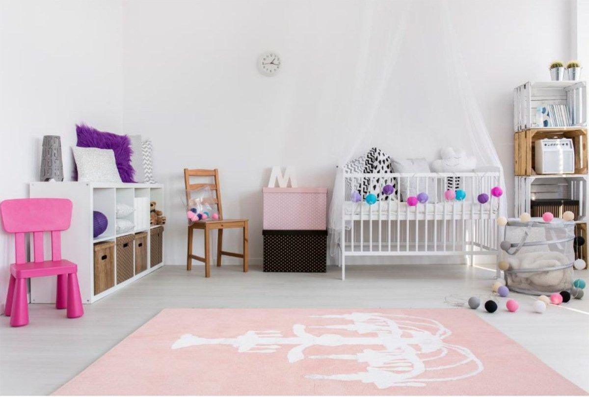 Alfombra Infantil Algodón 100% Lavable Chandelier Aratextil Rosa - Nanetes #